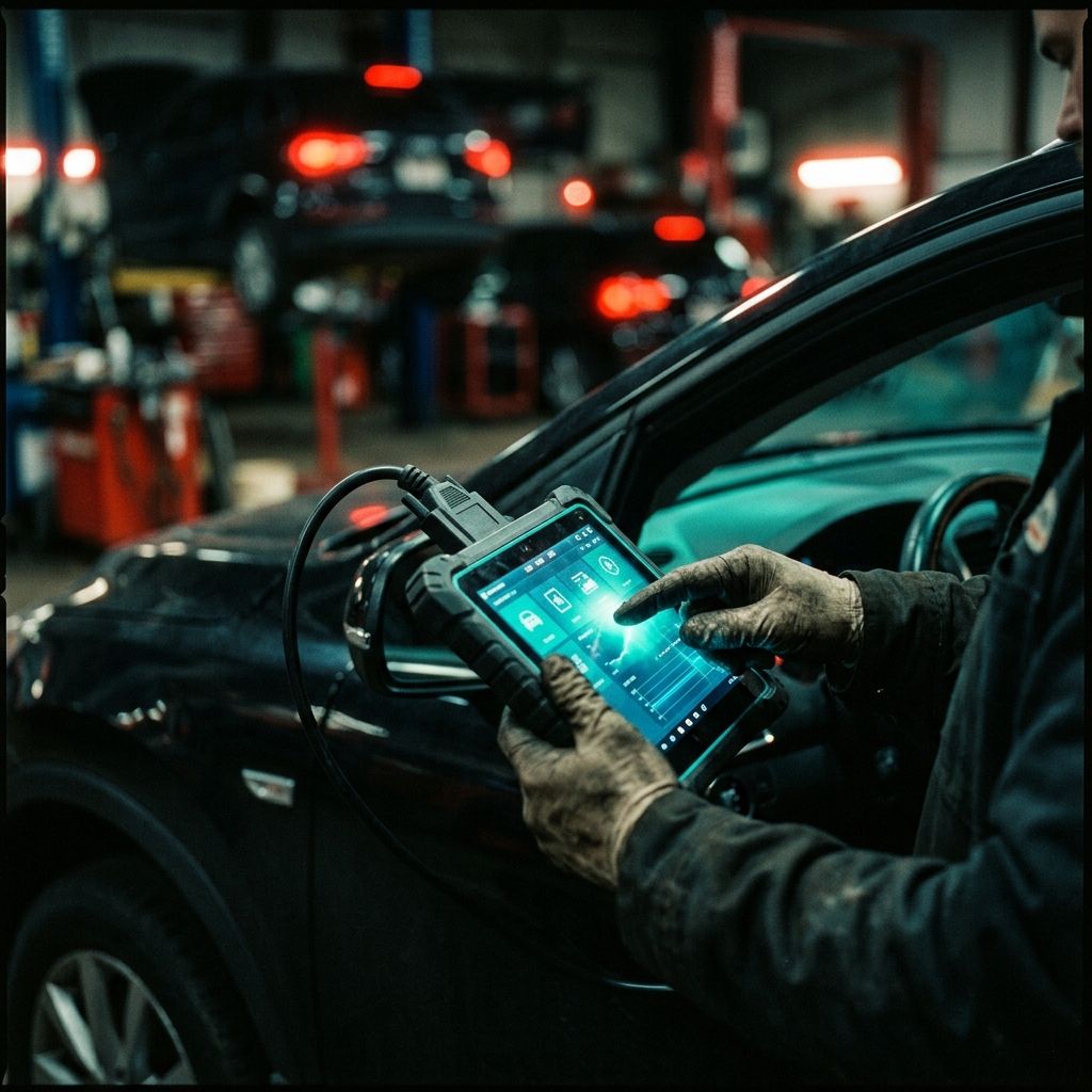 Professional tools and equipment in the DIY garage