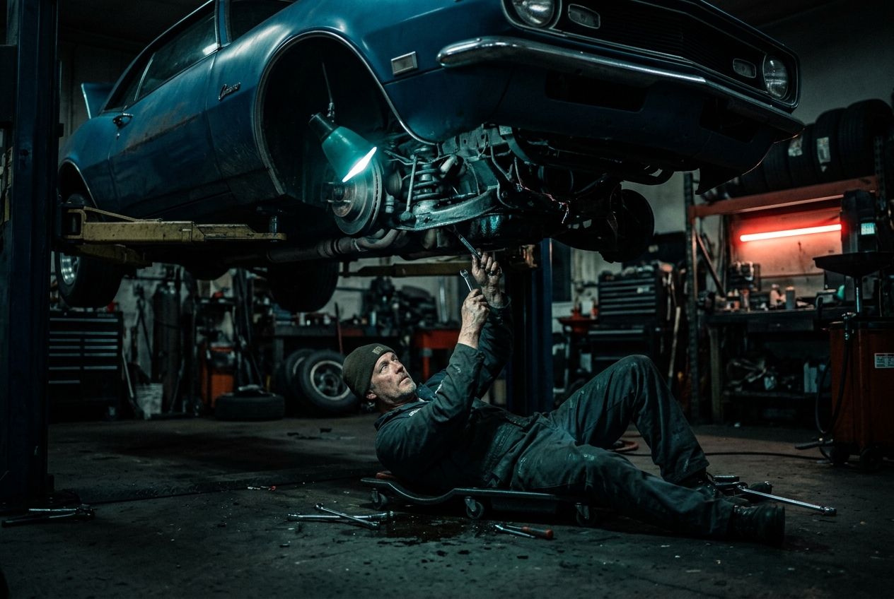 Closed DIY workshop bay — private stand for your car